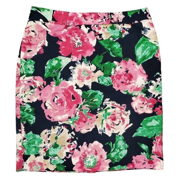 Talbots Petites Women Floral Business Casual Nature Zip Closure Skirt Size 2P - Picture 1 of 9